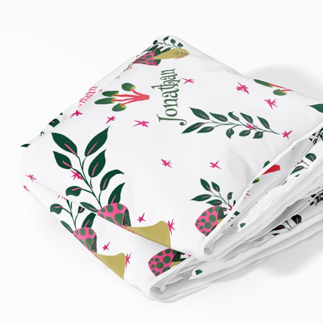 Weißer verzauberter Fairy Forest Kinderzimmer Indi Sherpadecke (Your Baby Custom Name!)