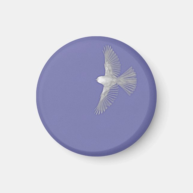 Weißer Vogel im Flug Magnet (Vorne)