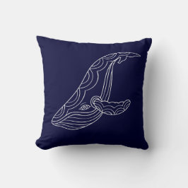 Weißer Wal auf BLAU PILLOW Kissen