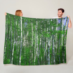 WEISSER WALD FLEECEDECKE