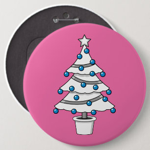 Weißer Weihnachtsbaum Button
