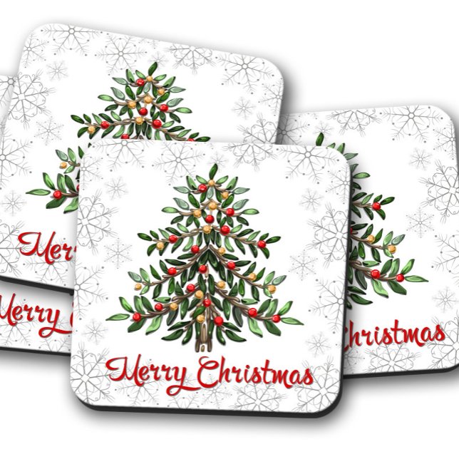 Weißer Weihnachtsbaum | Christmas Cork Untersetzer (Von Creator hochgeladen)