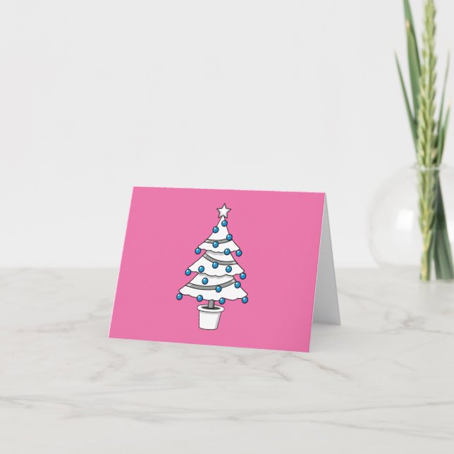 Weißer Weihnachtsbaum Karte (Vorderseite)