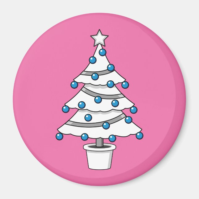 Weißer Weihnachtsbaum Magnet (Vorne)
