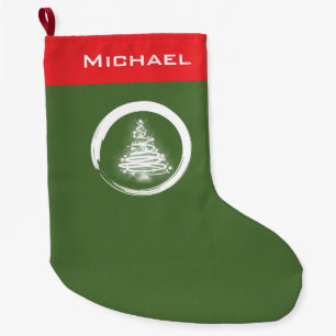 Weißer Weihnachtsbaum mit Enso Großer Weihnachtsstrumpf