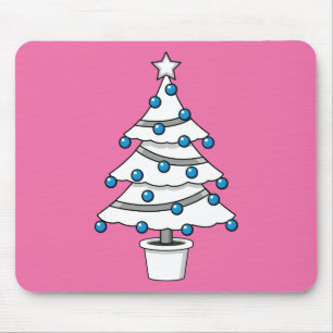 Weißer Weihnachtsbaum Mousepad