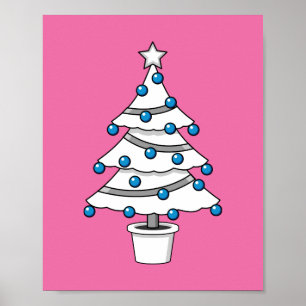 Weißer Weihnachtsbaum Poster