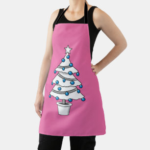 Weißer Weihnachtsbaum Schürze