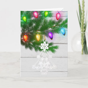 Weißer Weihnachtsbaumschmuck-Lichter Vorlage