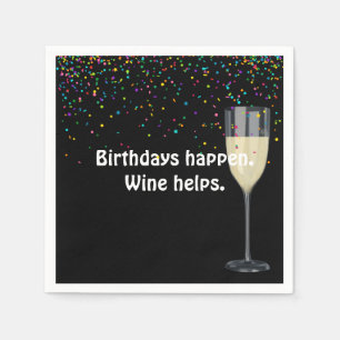 Weißer Wein Geburtstag und Confetti Napkins Serviette