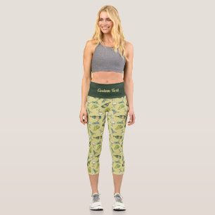 Weißer Wein Muster Capri Leggings