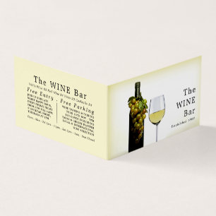 Weißer Wein & Trauben, Weinkeller/Weinkeller, Deta Visitenkarten