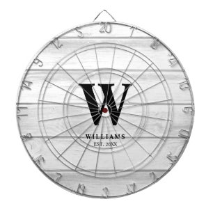 Weißer Weißholz aus rustikalem Land Personalisie Dartscheibe