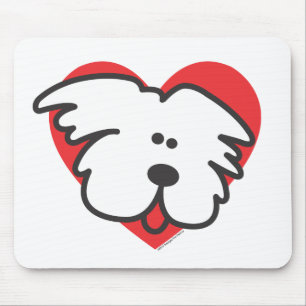 Weißer Welpe Mousepad