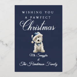 Weißer Westie Weihnachten Folien Feiertagskarte
