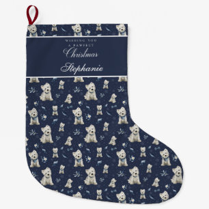 Weißer Westie Weihnachten Großer Weihnachtsstrumpf