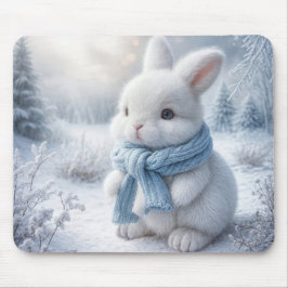 Weißer Wintersonntag mit Scarf Mousepad