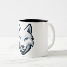 Weißer Wolf Becher Zweifarbige Tasse