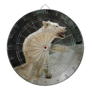 Weißer Wolf Dartscheibe