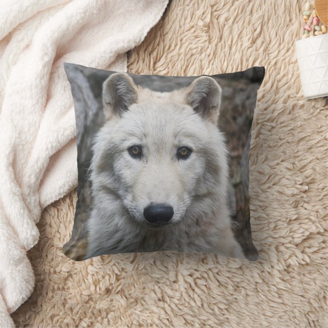 WEISSER WOLF DURCH PILLOWS KISSEN (Decke)