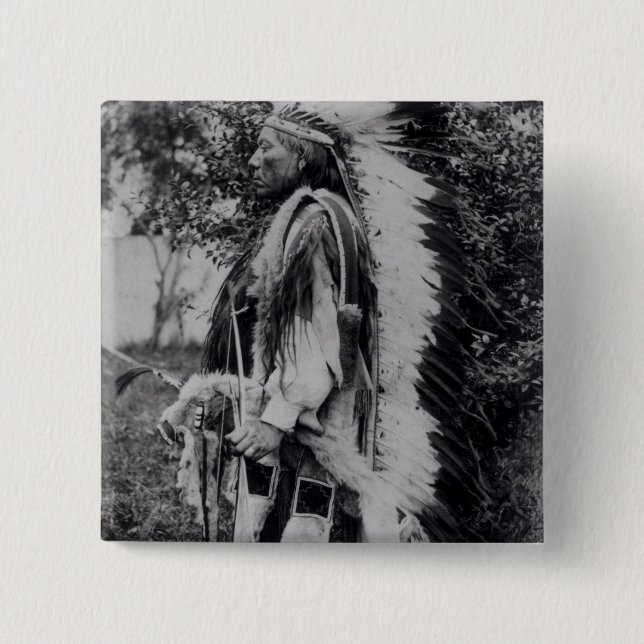 Weißer Wolf, ein Komanche-Leiter, c.1891-98 Button (Vorderseite)