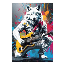 Weißer Wolf Gitarre spielen, Graffiti