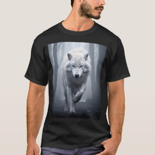 Weißer Wolf im Foggy Forest T-Shirt