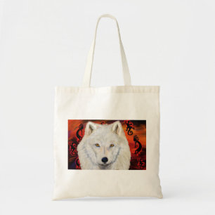 Weißer Wolf Kokopelli Tragetasche