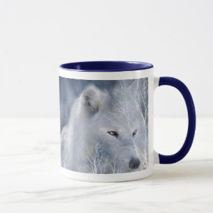 Weißer Wolf-Kunst-Tasse Tasse