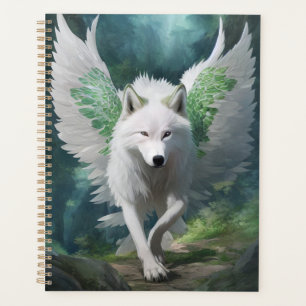 Weißer Wolf mit Flügeln Planer