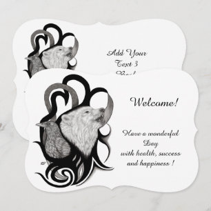 Weißer Wolf mit Raven , deinen Text hinzufügen Einladung