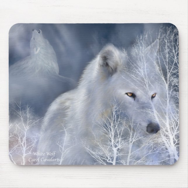 Weißer Wolf Mousepad (Vorne)
