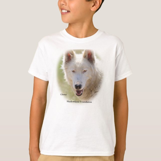 Weißer Wolf scherzt T - Shirt (Vorderseite)