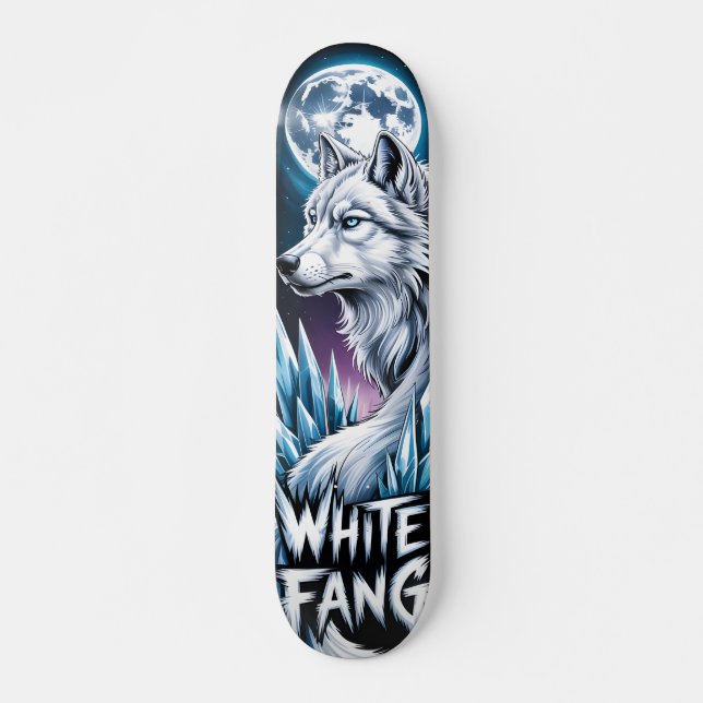 Weißer Wolf Skateboard  (Vorne)