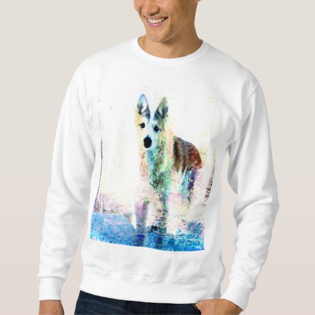 weißer Wolf Sweatshirt (Vorderseite)