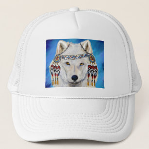 Weißer Wolf Truckerkappe