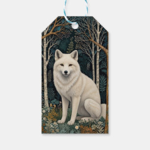 Weißer Wolf Vintage Boho Wald Forst Geschenkanhänger