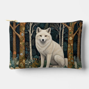 Weißer Wolf Vintage Boho Wald Forst Zubehörtasche