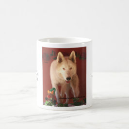 Weißer Wolf-WeihnachtsTasse Kaffeetasse