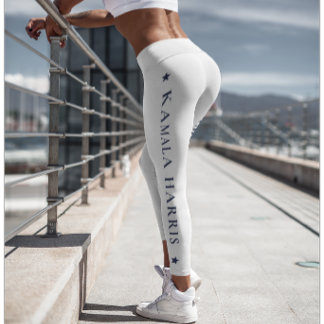 Weißer Yoga-Leggings mit Kamala Harris-Druck Leggings