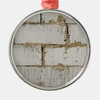 Weißer Ziegelstein Silbernes Ornament