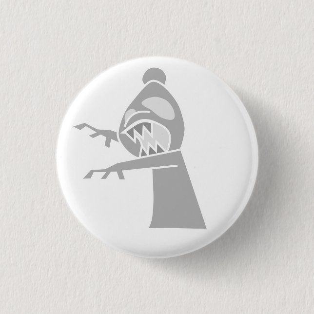 Weißer Zombie-Bischofs-Knopf Button (Vorderseite)