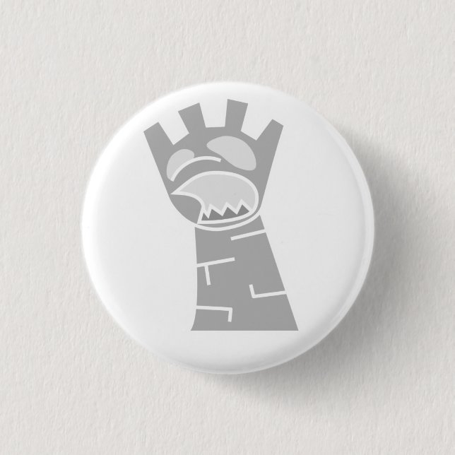 Weißer Zombie-Turm-Knopf Button (Vorderseite)