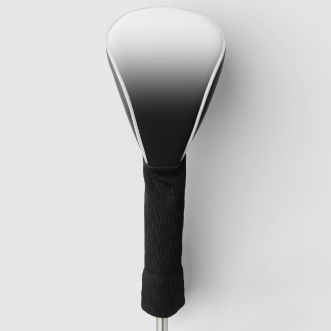 Weißer zu schwarzer Farbverlauf moderner Golfstil  Golf Headcover (Vorderseite)