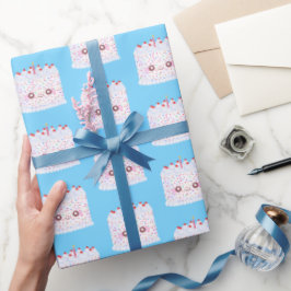 Weißer Zuckerguss Sprinkle Geburtstagstorte Geschenkpapier