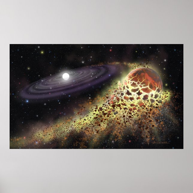 Weißer Zwerg, der einen Planeten zerkleinert Poster (Vorne)