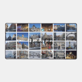 Weißes 24-Foto-Collage-Raster-Reise-Custom Schreibtischunterlage