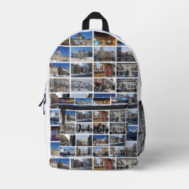 Weißes 36-Foto-Collage-Raster-Reise-Custom Bedruckter Rucksack