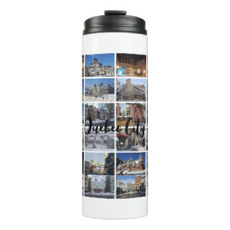 Weißes 36-Foto-Collage-Raster-Reise individuell Thermosbecher