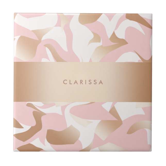 Weißes abstraktes Muster des eleganten modernen Fliese (Vorderseite)